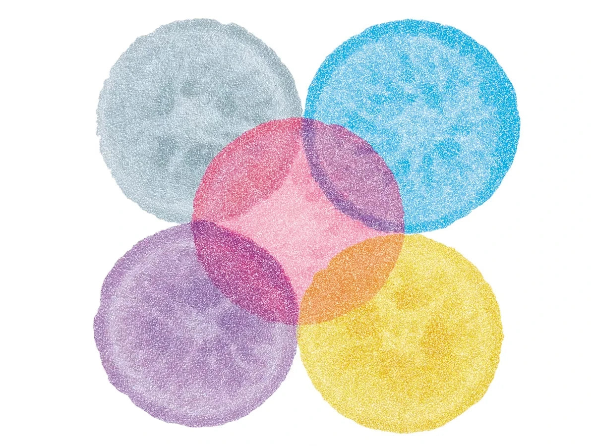 Shimmering Dot Art Painters - Set of 5 - US 4335