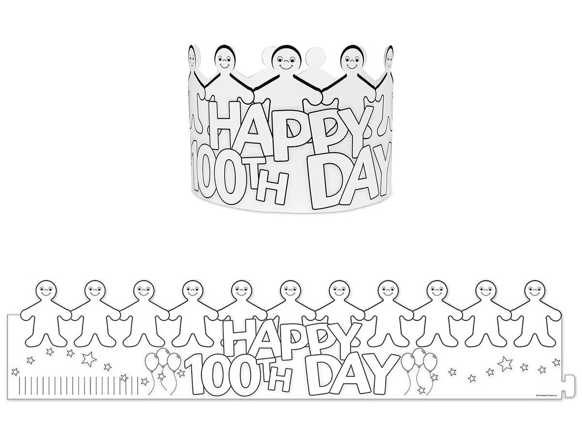 Design-Your-Own Happy 100th Day Crowns - US 1496