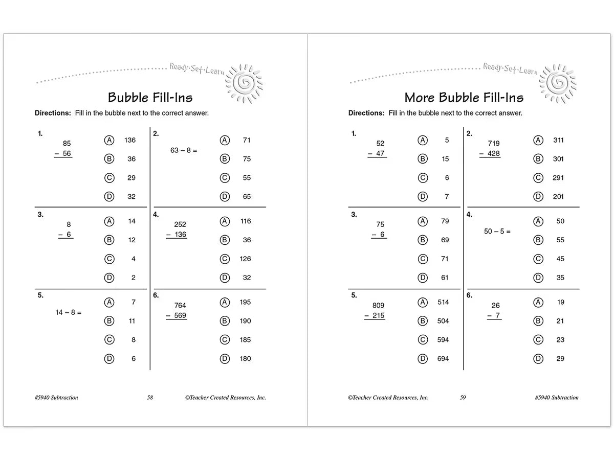 Subtraction Workbook - US 1226