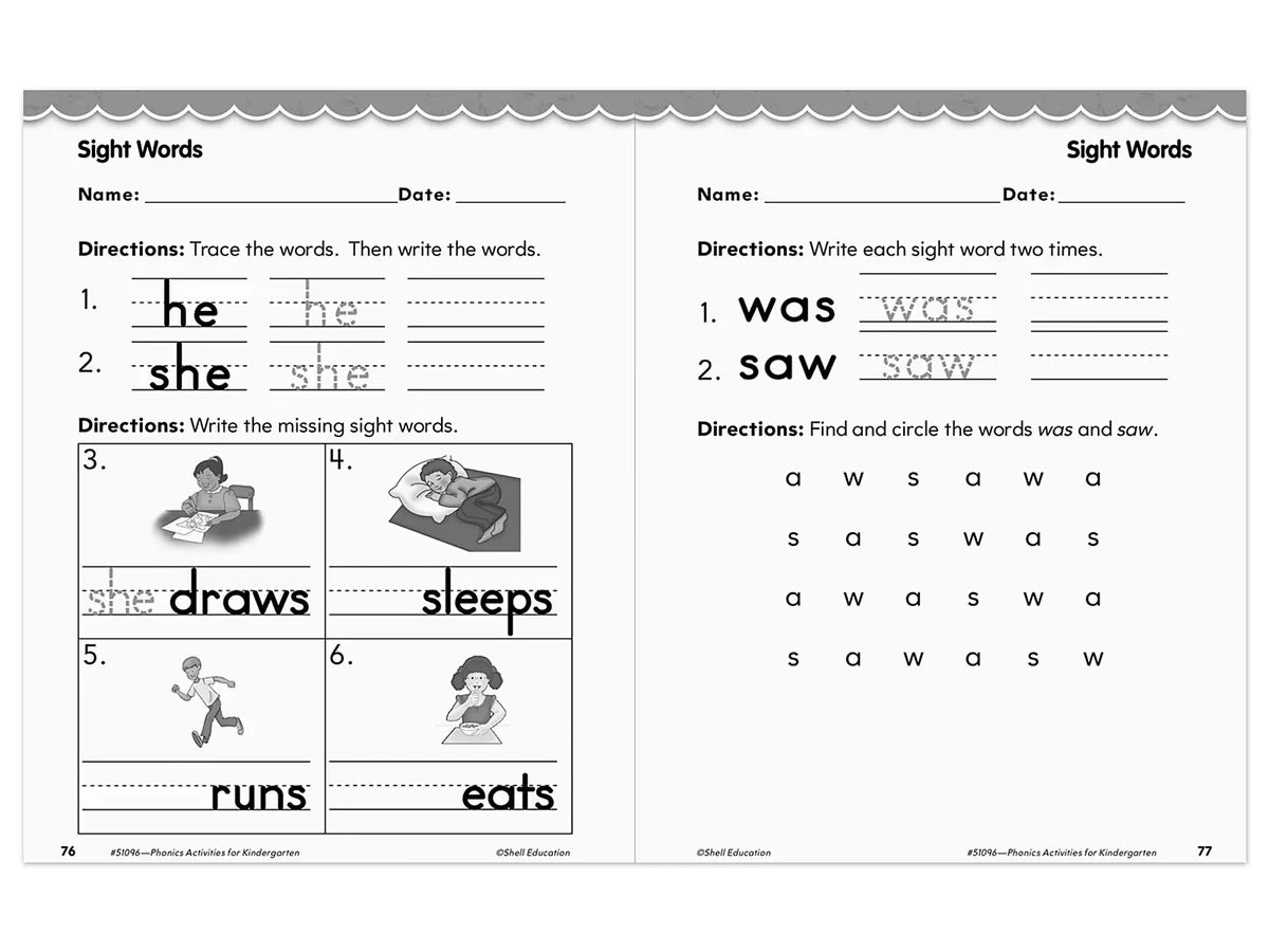Phonics for Kindergarten Workbook - US 5863