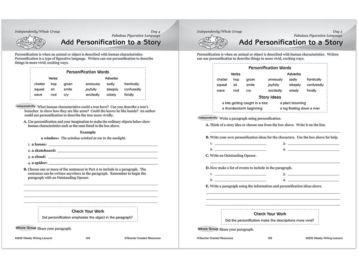 Weekly Writing Lessons Workbook - Gr. 5-6 - US 3146