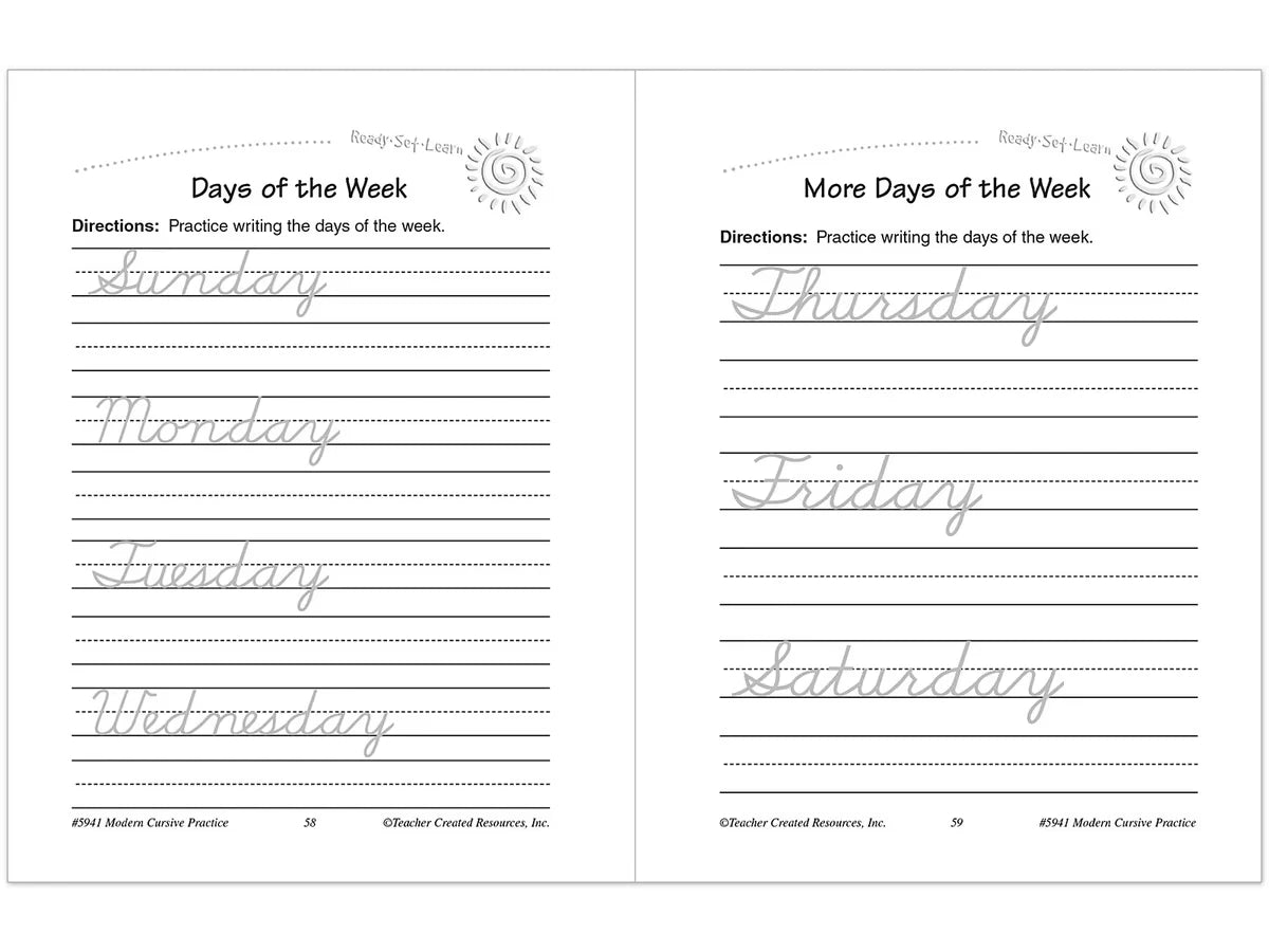 Modern Cursive Writing Practice Workbook - US 4395