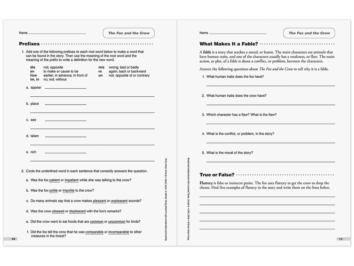 Read & Understand with Leveled Texts Workbook - Gr. 6 - US 7217