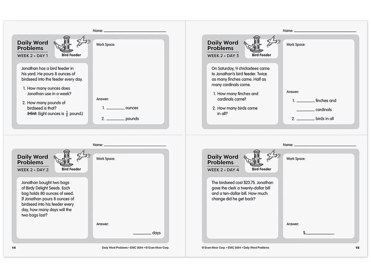 Daily Word Problems Workbook - Gr. 4 - US 8906