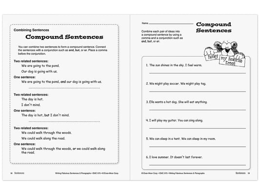 Writing Fabulous Sentences & Paragraphs Workbook - US 3696
