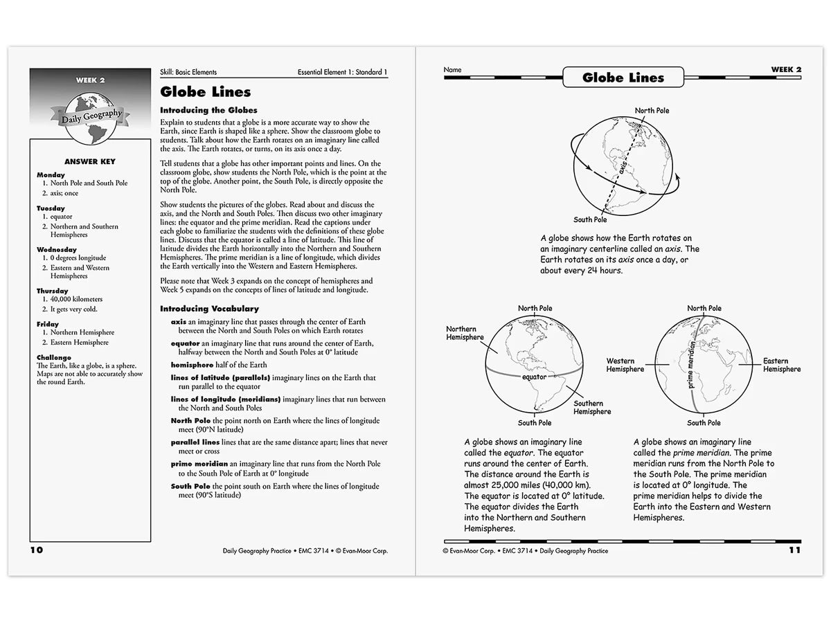 Daily Geography Practice Workbook - Gr. 5 - US 3853
