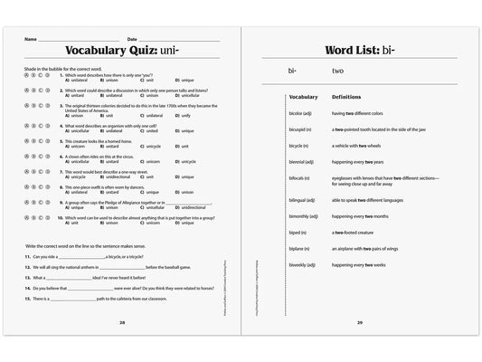 Prefixes & Suffixes Workbook - US 5422