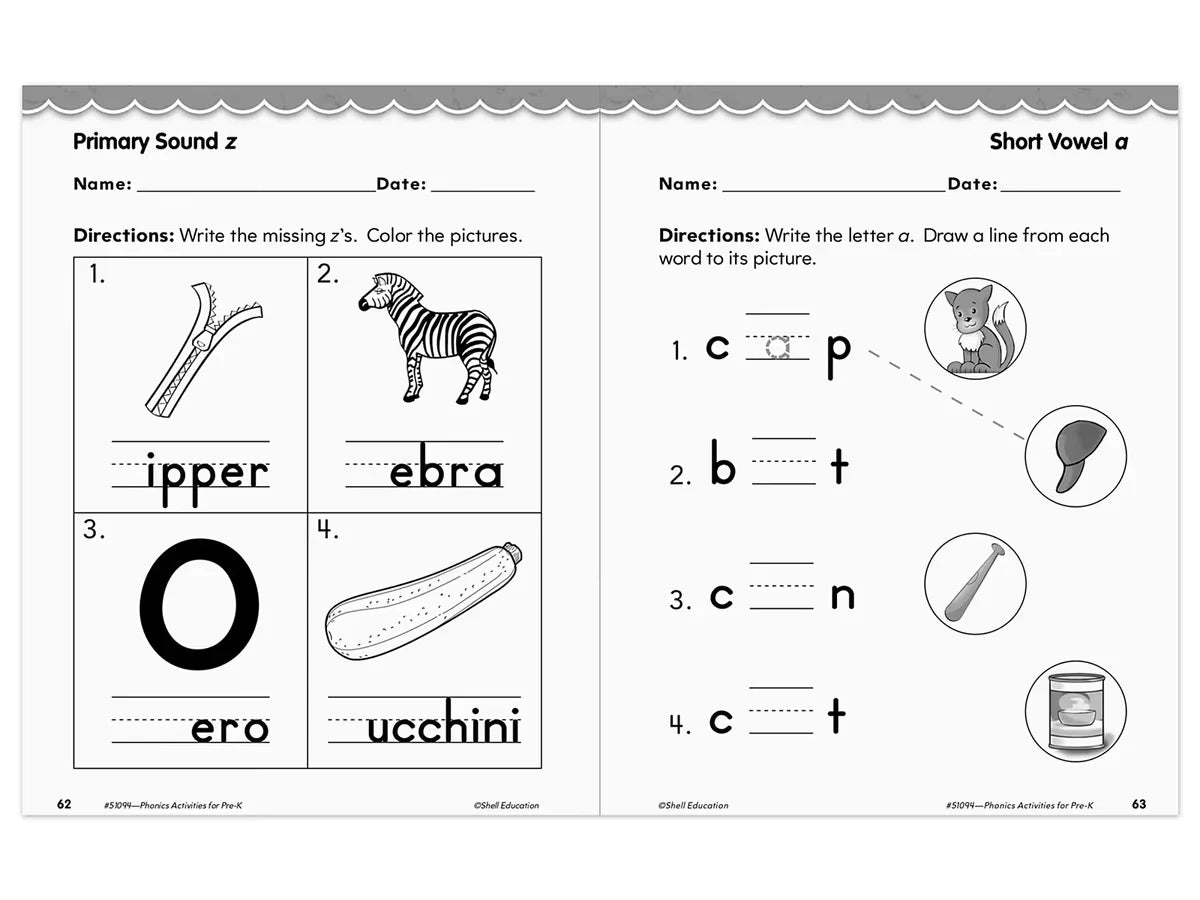 Phonics for Pre-Kindergarten Workbook - US 2650