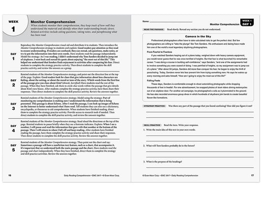 Daily Reading Comprehension Activities Workbook - Gr. 7 - US 6117