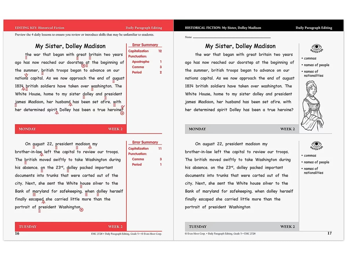 Daily Paragraph Editing Workbook - Gr. 5 - US 7133