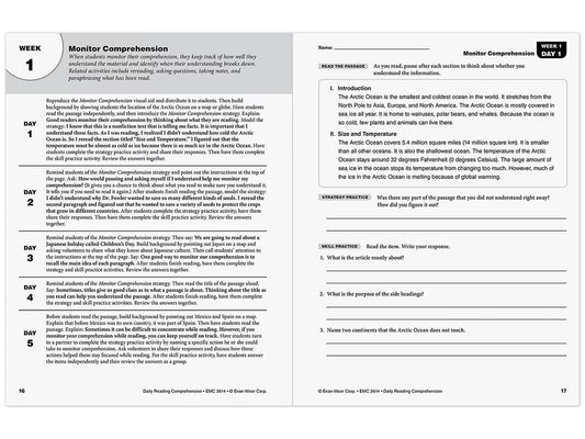 Daily Reading Comprehension Activities Workbook - Gr. 4 - US 3141