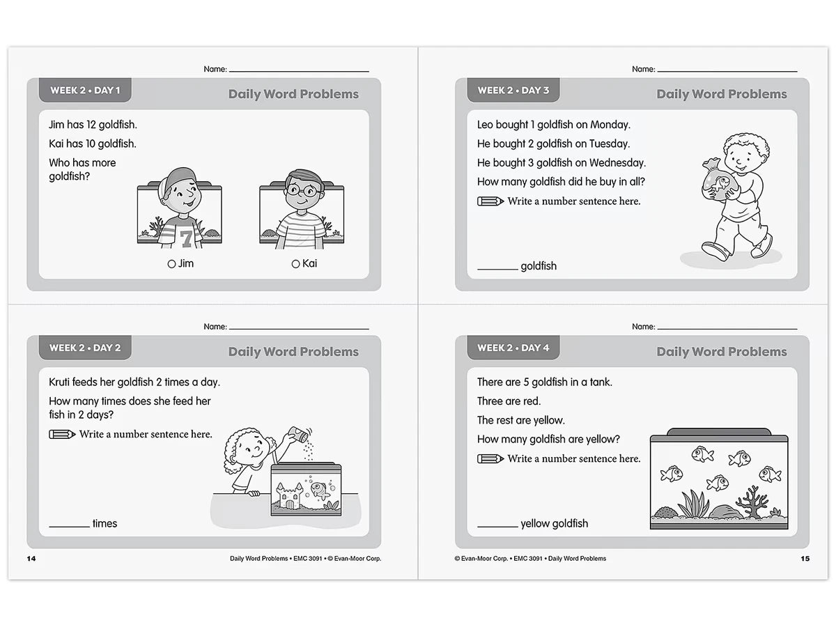 Daily Word Problems Workbook - Gr. 1 - US 4579