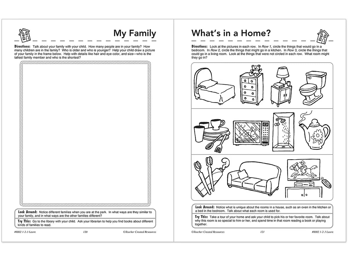 1-2-3 Learn Workbook - Preschool-Pre K - US 8295