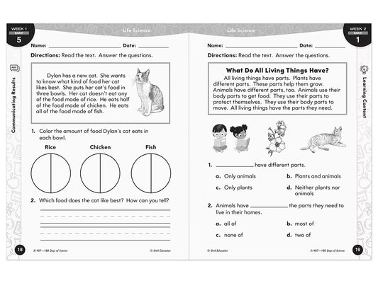 180 Days of Science Workbook - Gr. 1 - US 1830