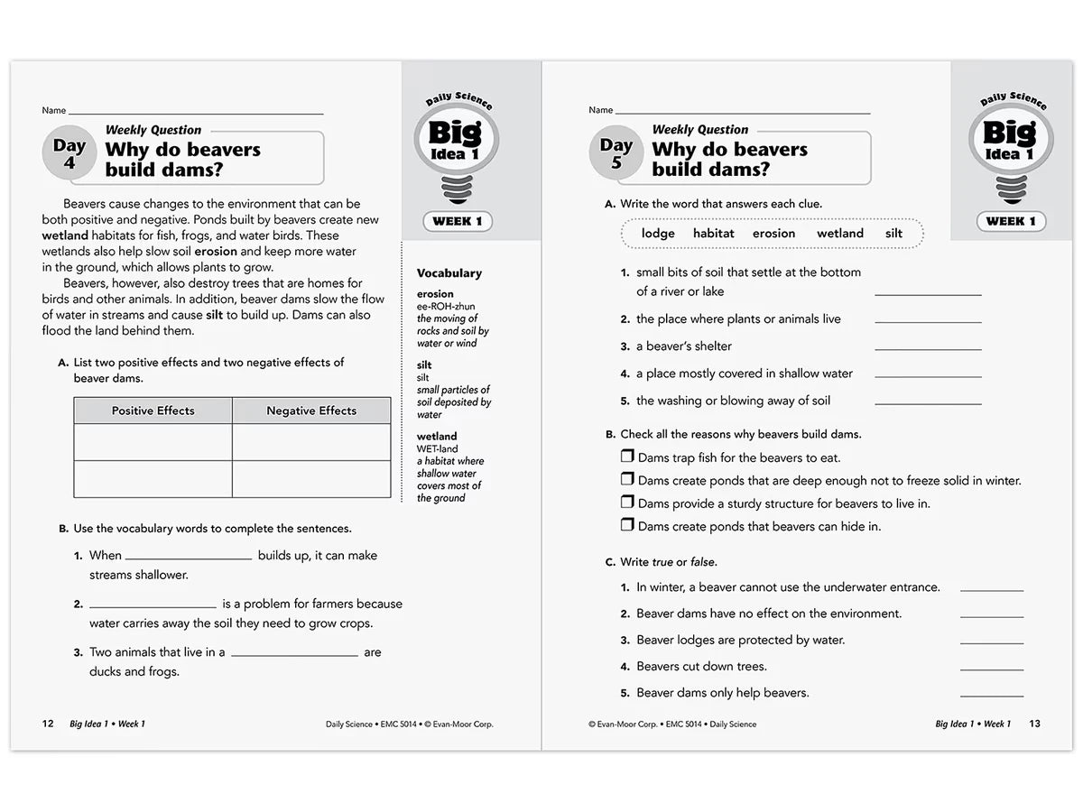 Daily Science Reproducible Activities Workbook - Gr. 4 - US 6911