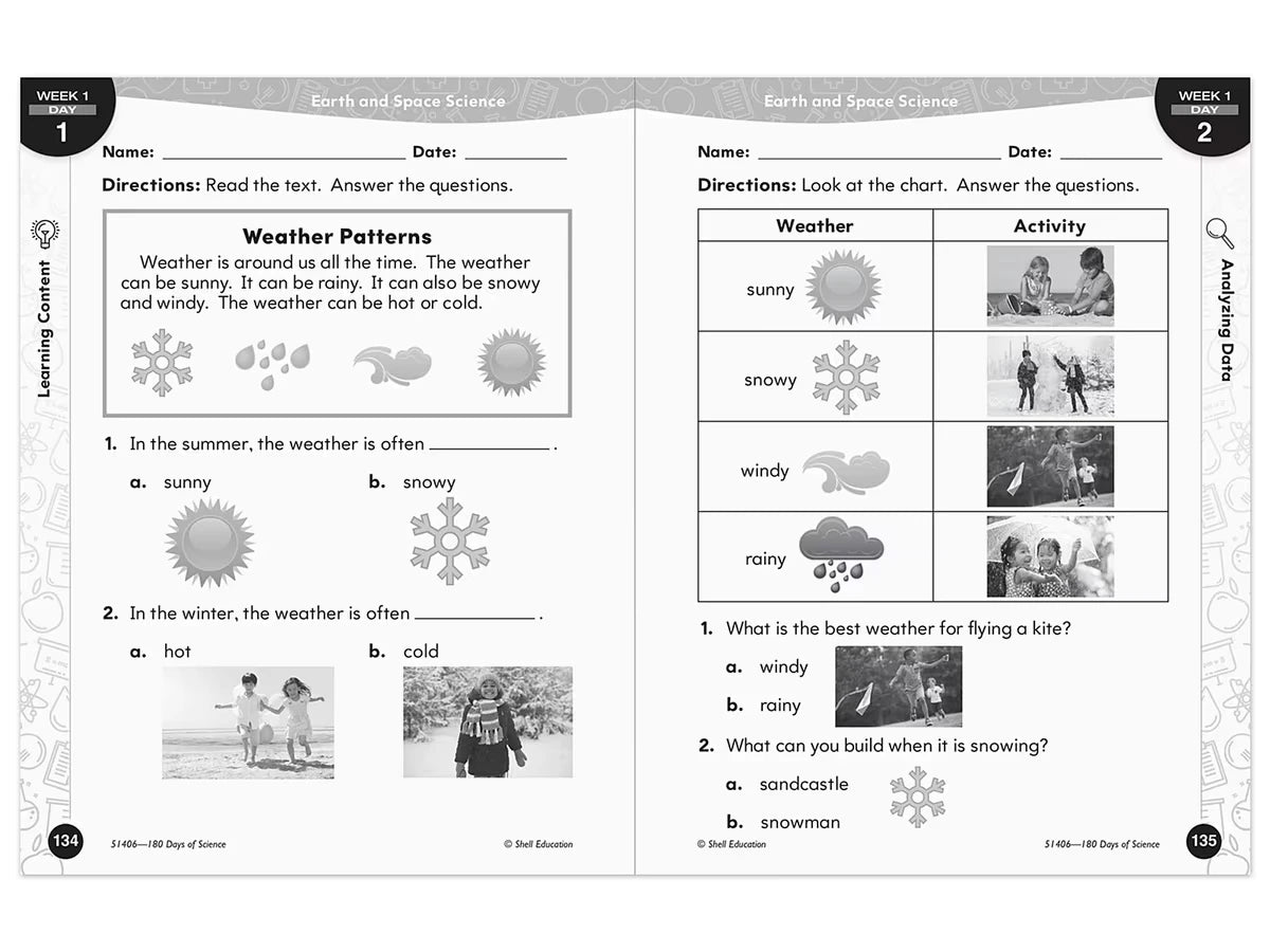 180 Days of Science Workbook - Kindergarten - US 4686