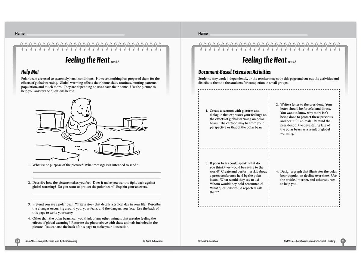 Comprehension and Critical Thinking Workbook - Gr. 5 - US 1253