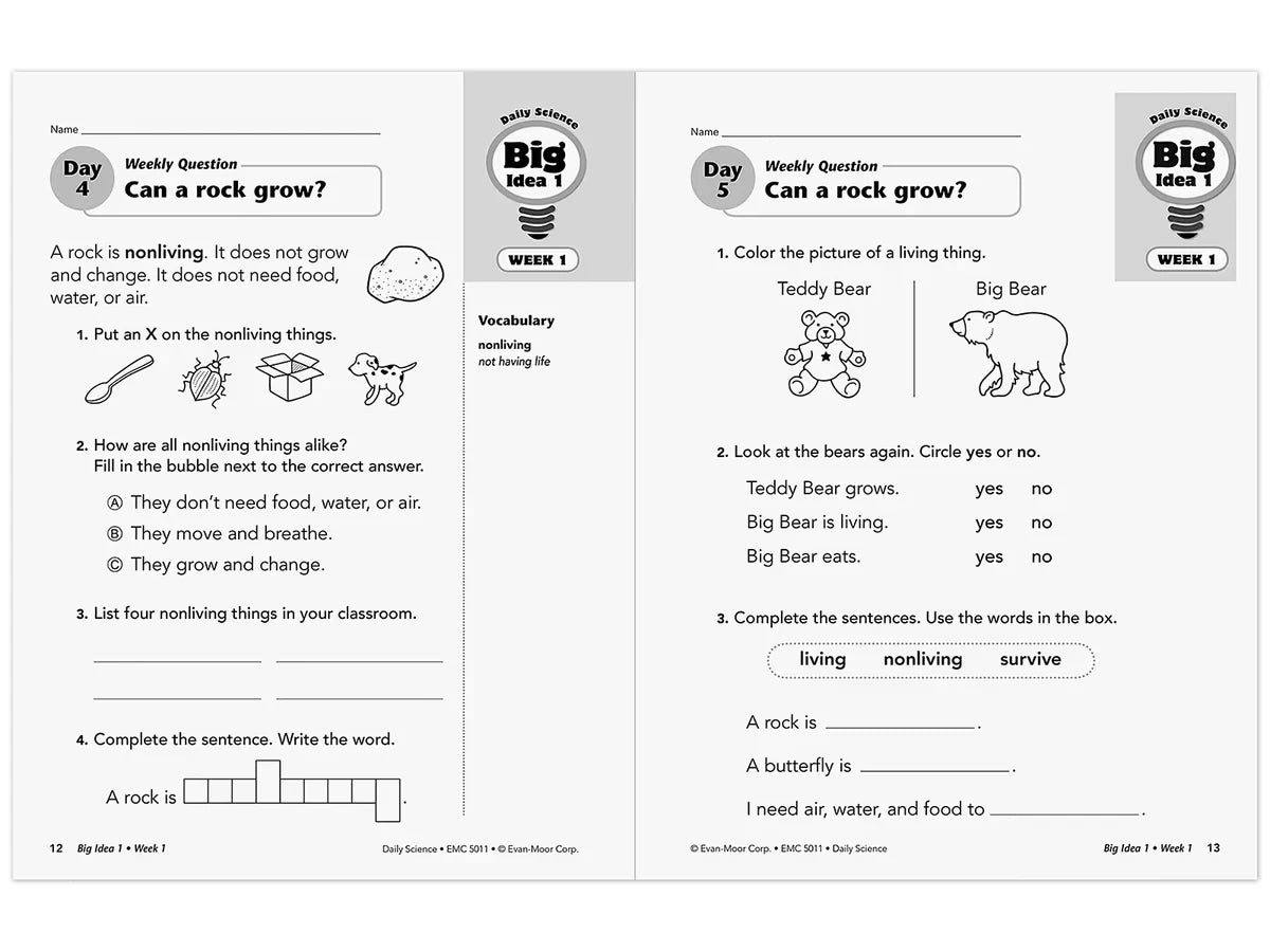 Daily Science Reproducible Activities Workbook - Gr. 1 - US 1694