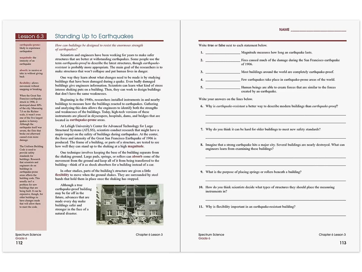 Spectrum® Science Workbook - Gr. 6 - US 6054