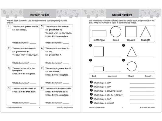 Instant Math Practice Workbook - Gr. 1 - US 2136