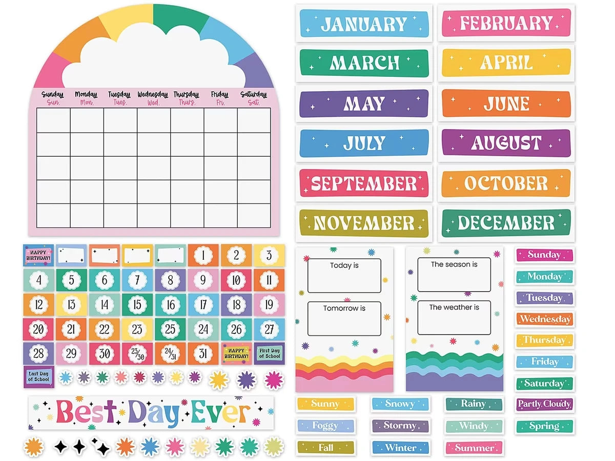 Retro Remix Best Day Ever Calendar Bulletin Board Set - US 5009