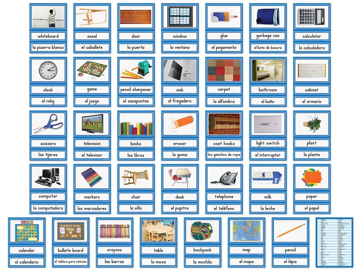 Spanish and English Classroom Labels - US 9475