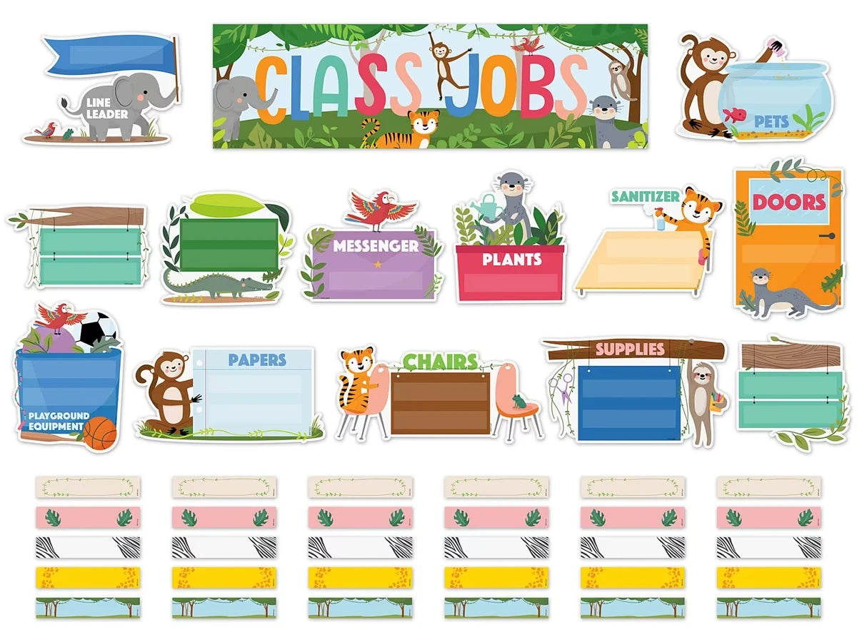 Jungle Friends Classroom Jobs Bulletin Board Set - US 9257