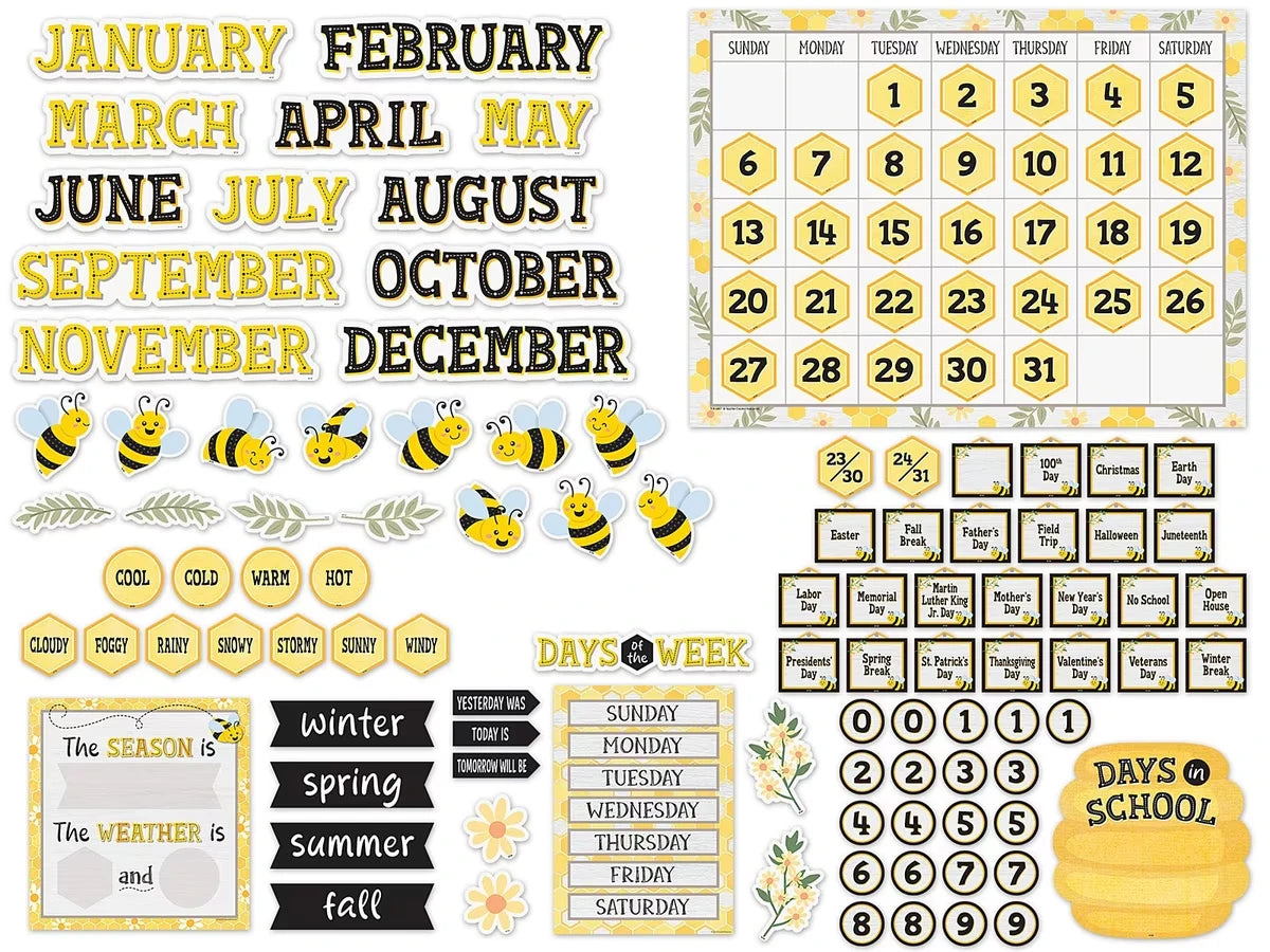 Buzzing Bees Calendar Bulletin Board Set - US 9146
