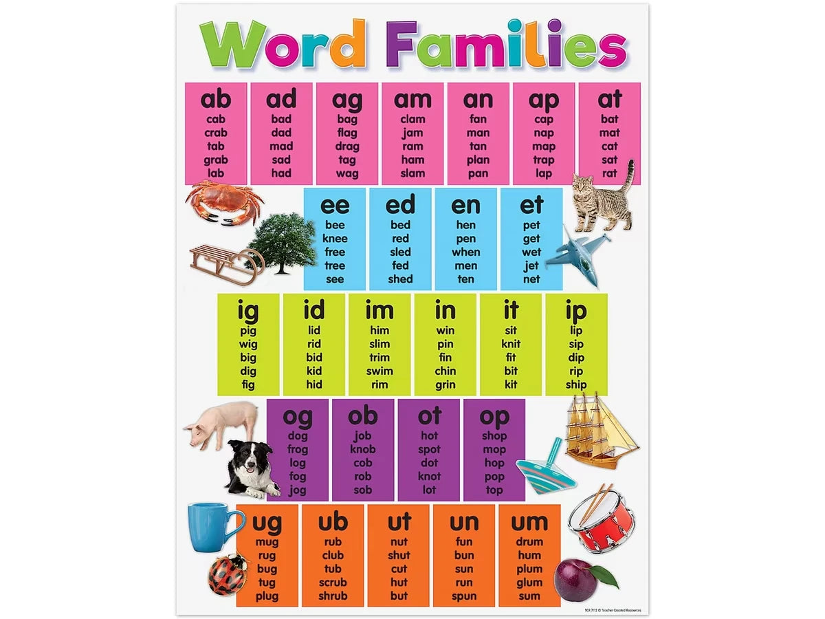Colorful Word Families Poster - US 3580