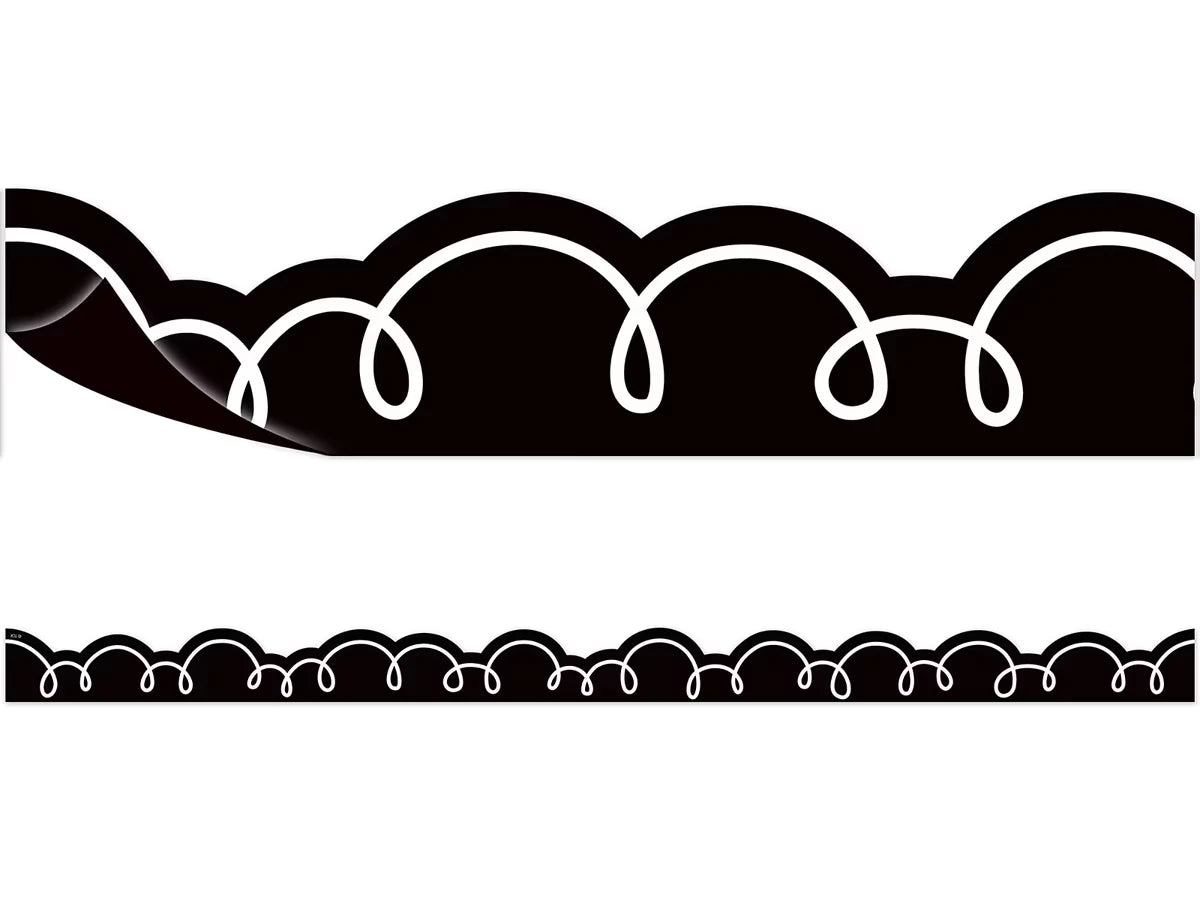 Black with White Squiggles Magnetic Border - US 4623