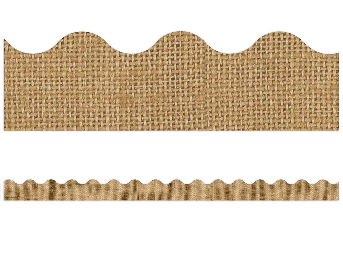 Shabby Chic Burlap Scalloped Border - US 9375