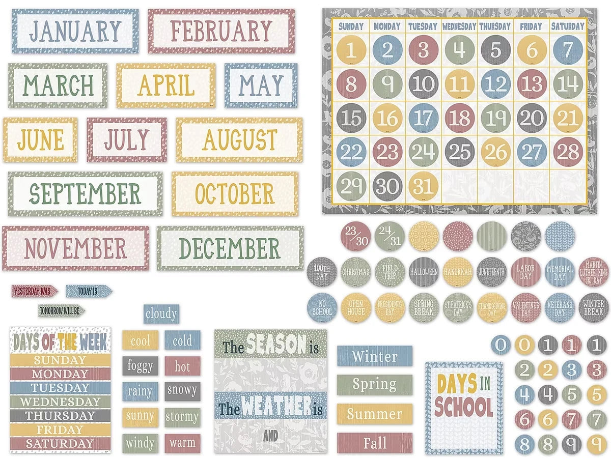 Classroom Cottage Calendar Bulletin Board Set - US 5786