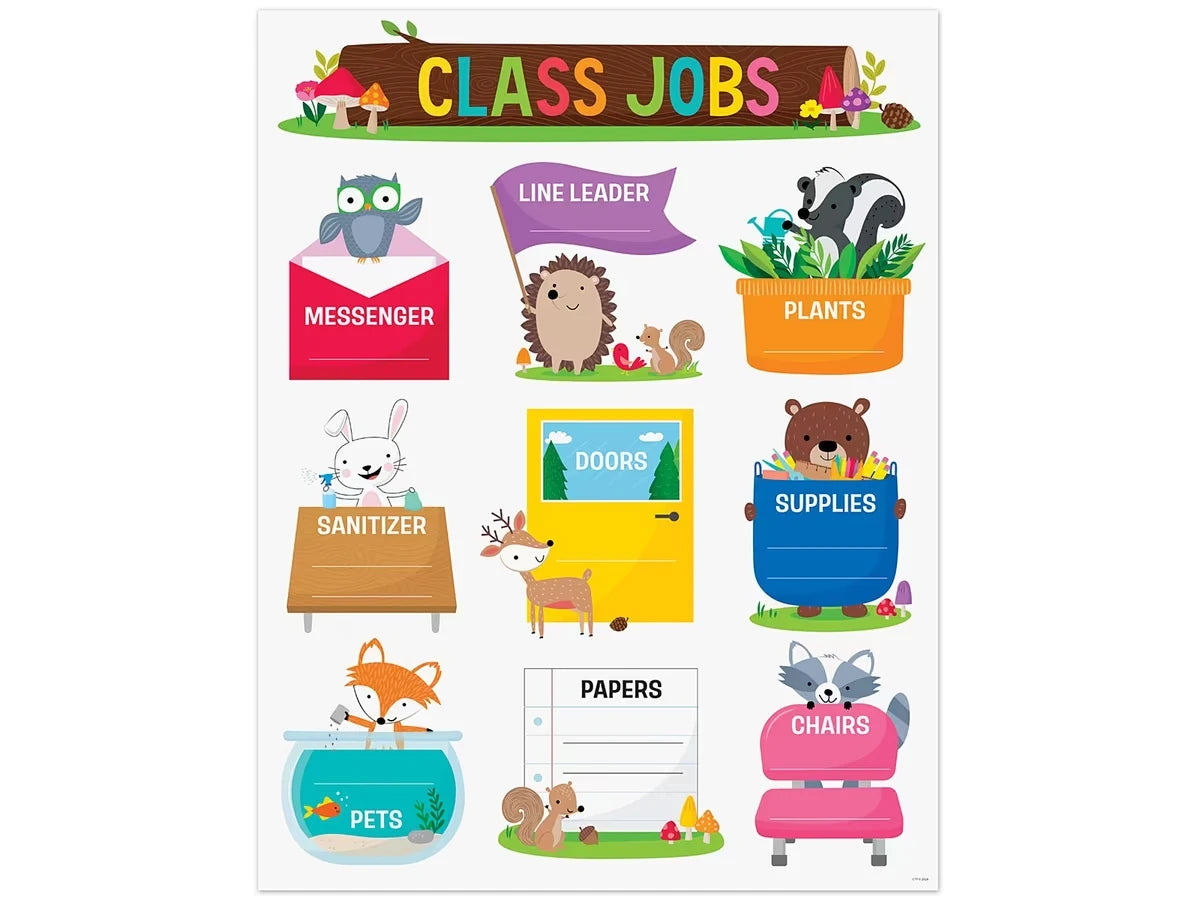 Woodland Friends Classroom Jobs Poster - US 3089
