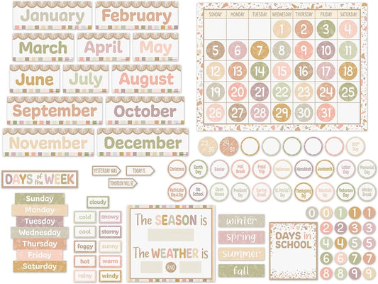 Terrazzo Tones Calendar Bulletin Board Set - US 5985