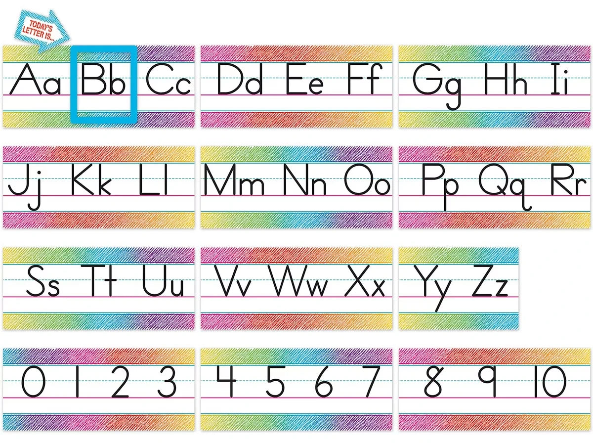 Scribble Traditional Manuscript Bulletin Board Set - US 2126