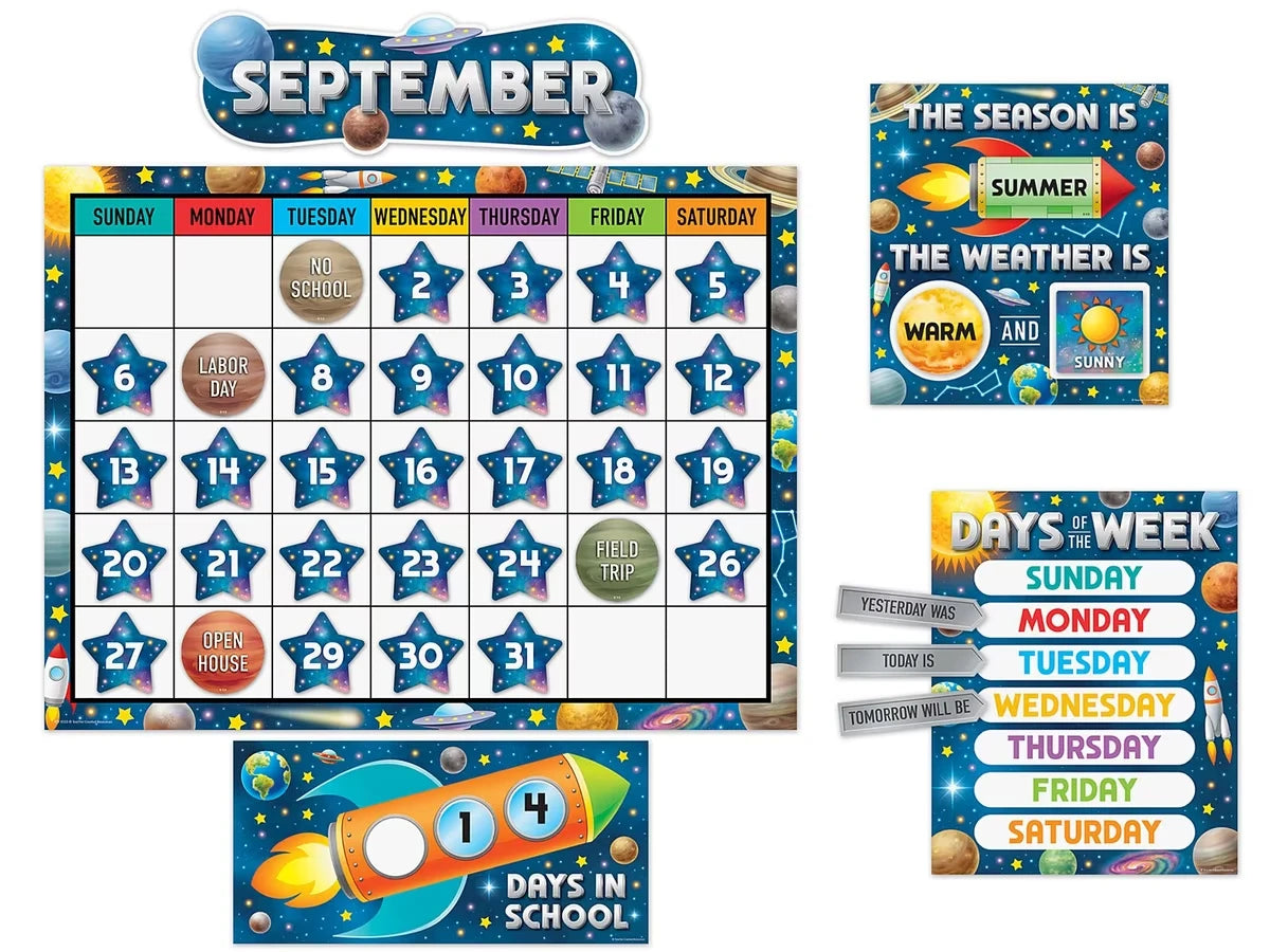 Outer Space Crew Calendar Bulletin Board Set - US 1732