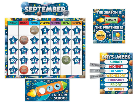 Outer Space Crew Calendar Bulletin Board Set - US 1732