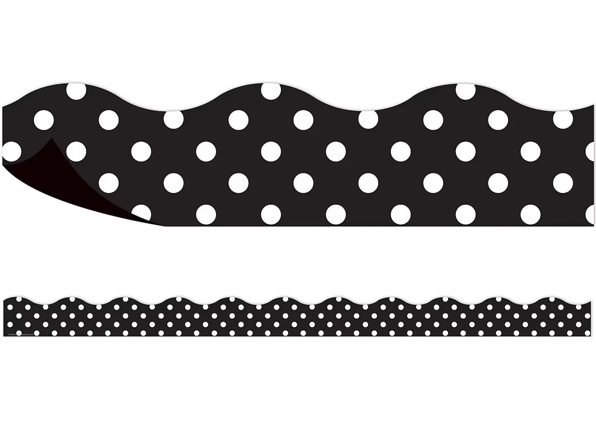 Black Polka Dot Magnetic Scalloped Border - US 5075
