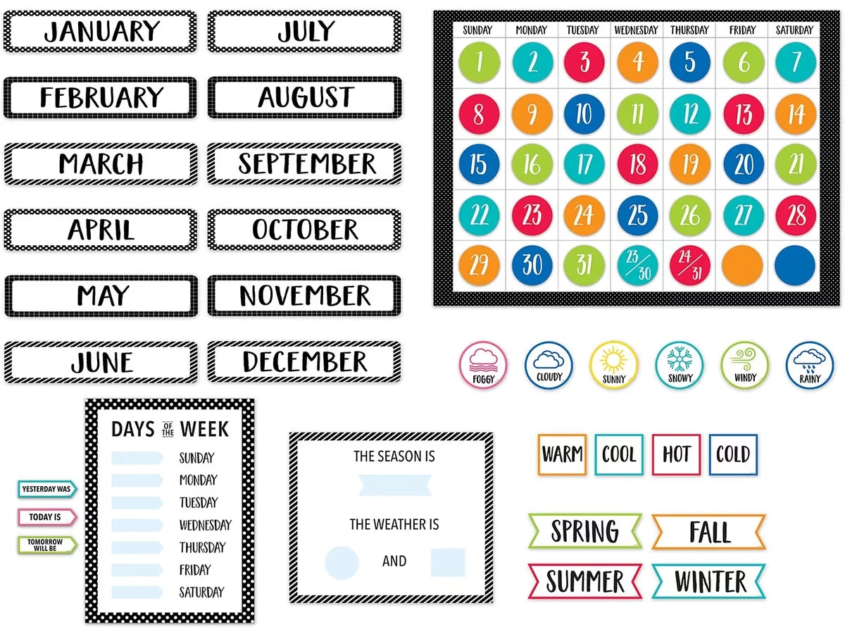Pop of Color Calendar Bulletin Board Set - US 5110