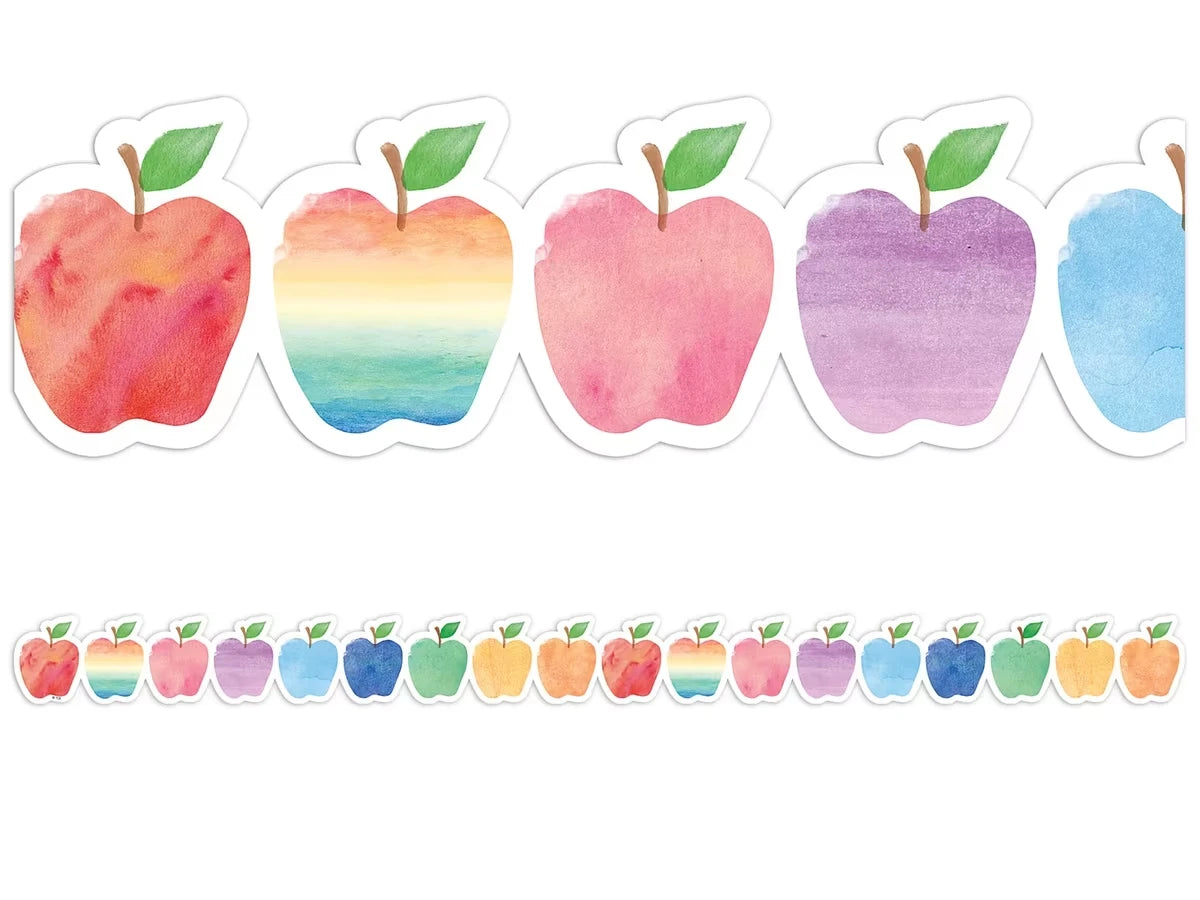 Watercolor Apple Border - US 6067