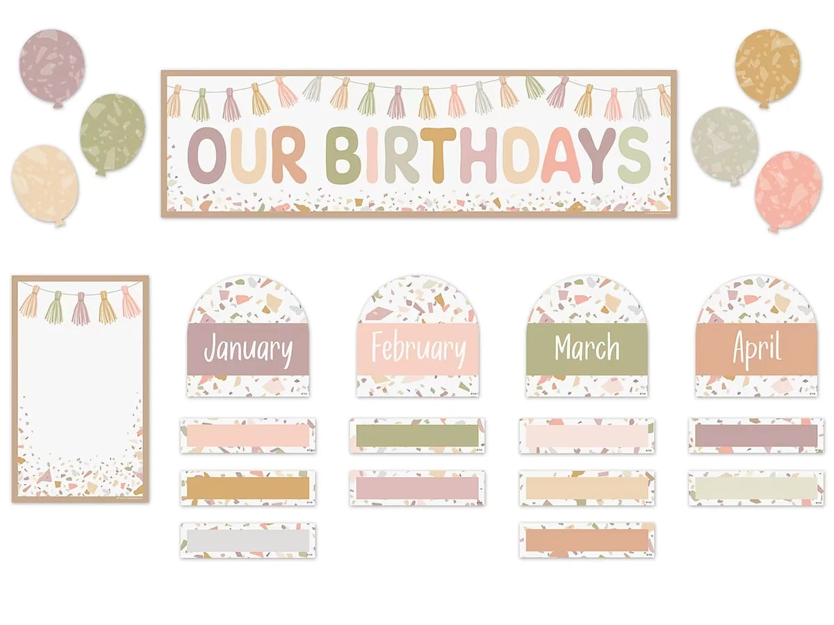 Terrazzo Tones Birthday Bulletin Board Set - US 5375