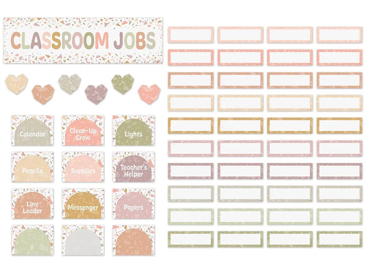Terrazzo Tones Classroom Jobs Bulletin Board Set - US 3742