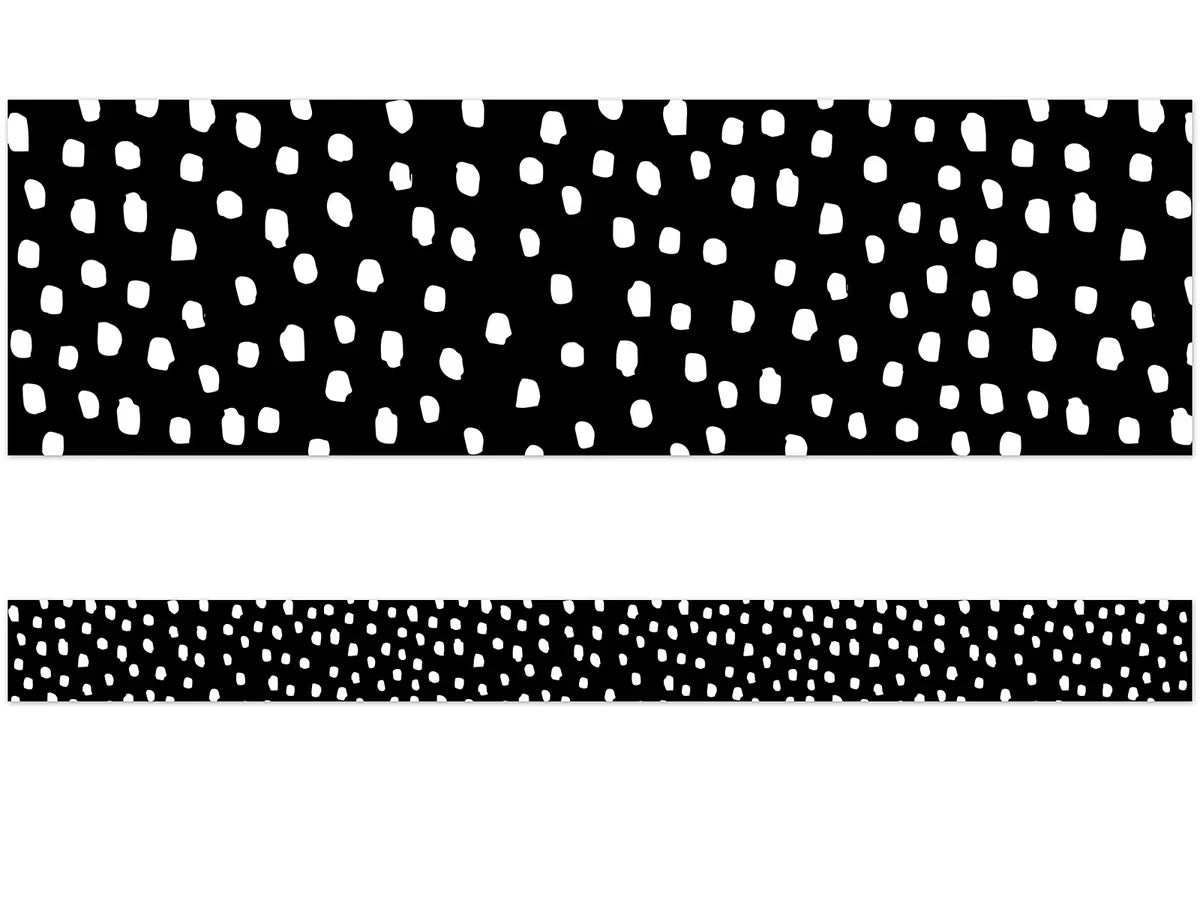 Black & White Messy Dot Border - US 6421