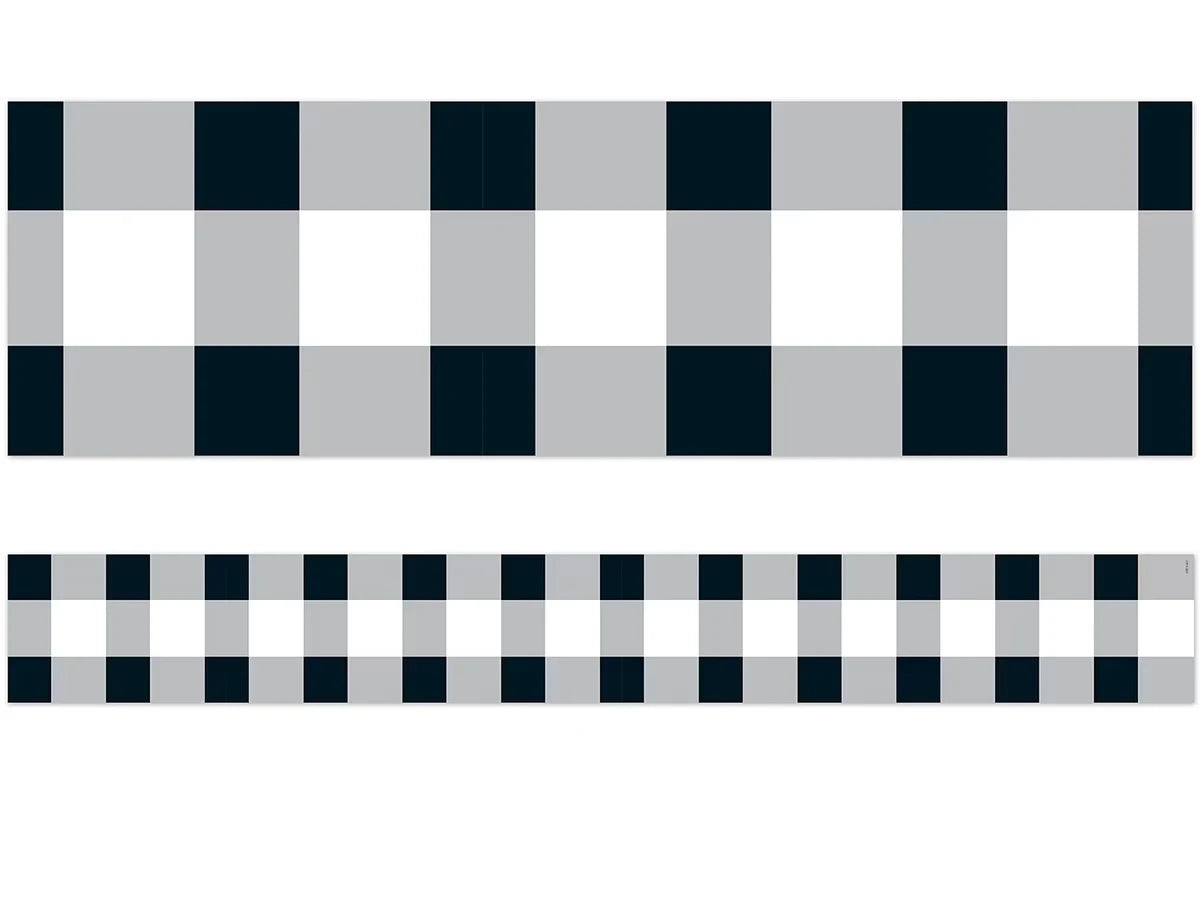 Black & White Buffalo Checkered Border - US 6367