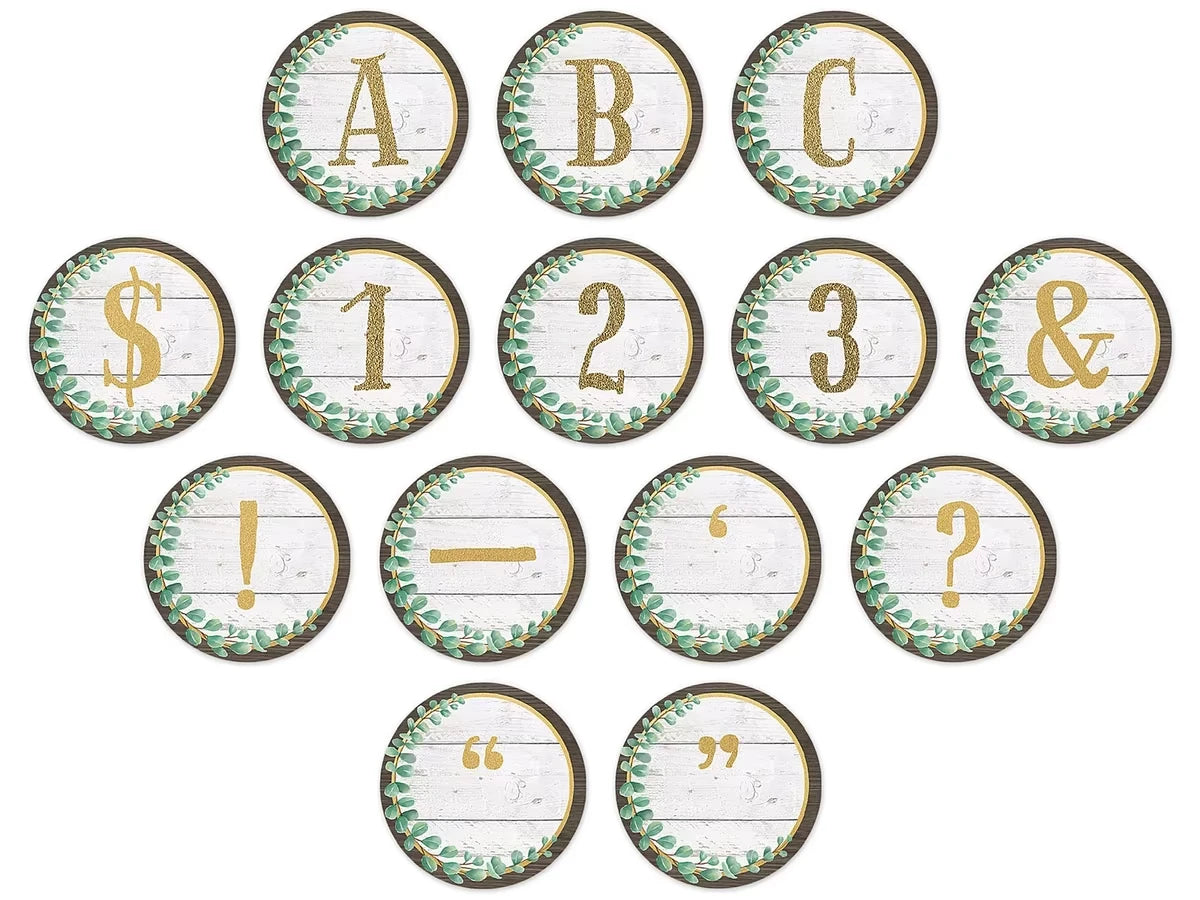 Eucalyptus Circle 3 1/2" Punch-Out Letters - US 9381