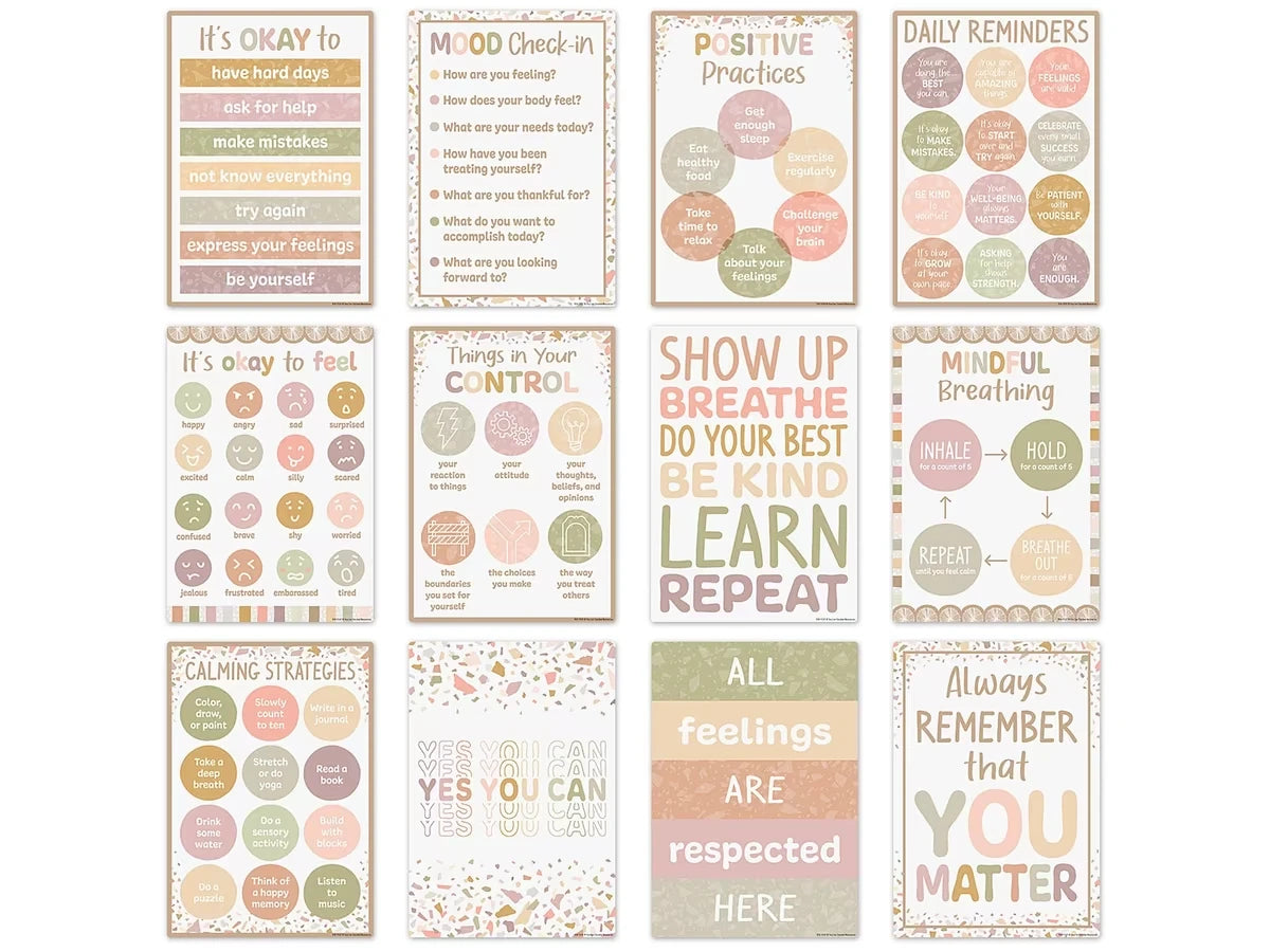 Terrazzo Tones Motivational Small Poster Pack - US 6915