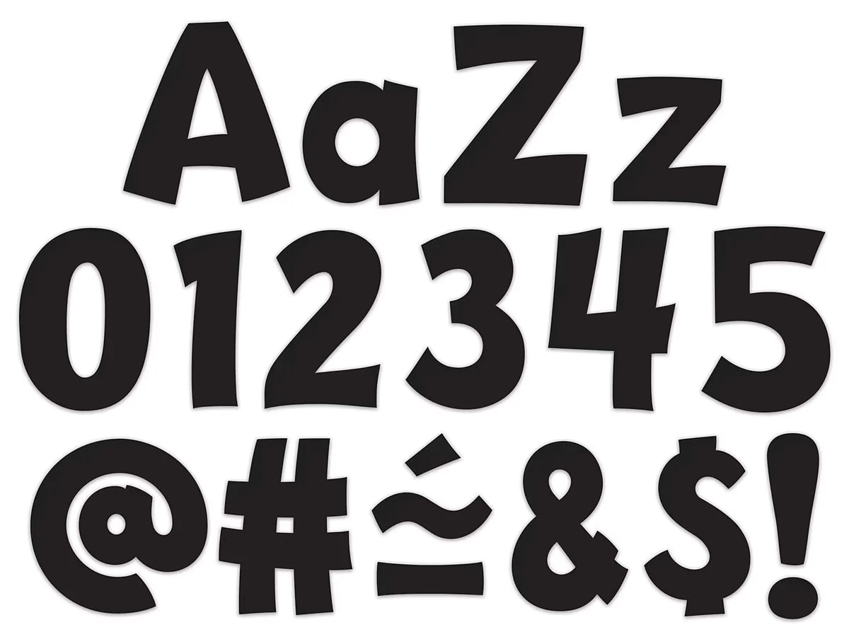 Black Playful 4" Punch-Out Letters - US 4468