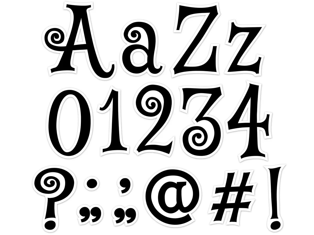 Black Swirl 4" Punch-Out Letters - US 2323