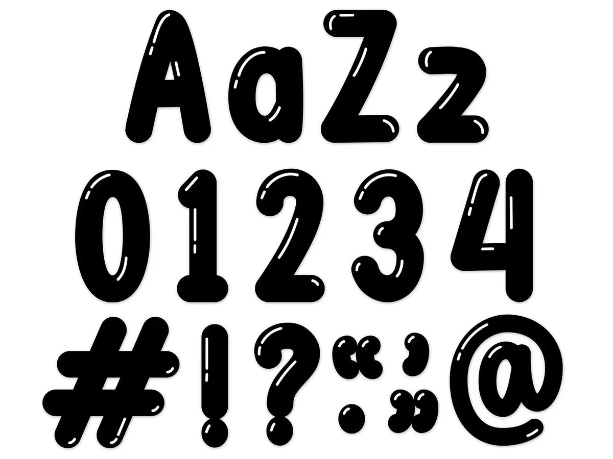 Black Bubble 4" Punch-Out Letters - US 6545