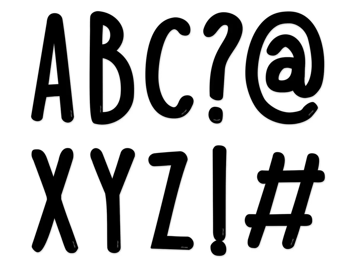 Casual Black 4" Punch-Out Letters - US 3190